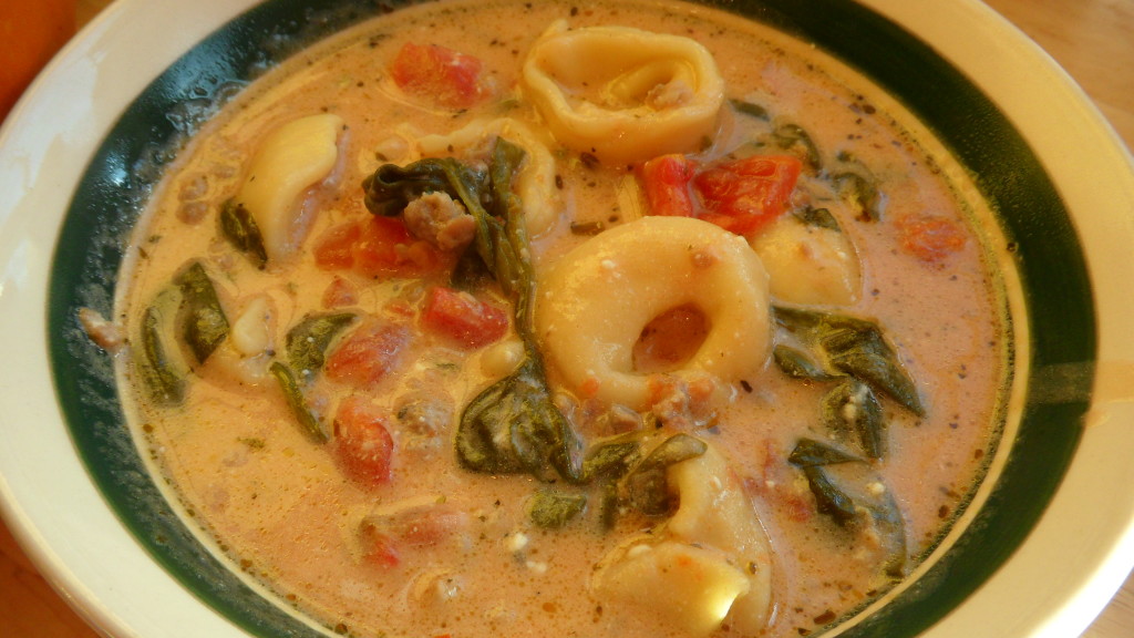 Well Dined | Creamy Tortellini Slow Cooker Soup