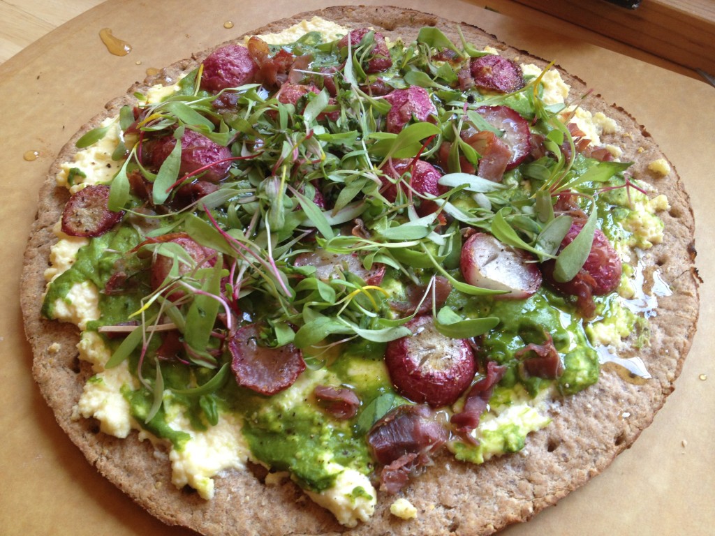 Well Dined | Roasted Radish Flatbread with Ricotta and Honey
