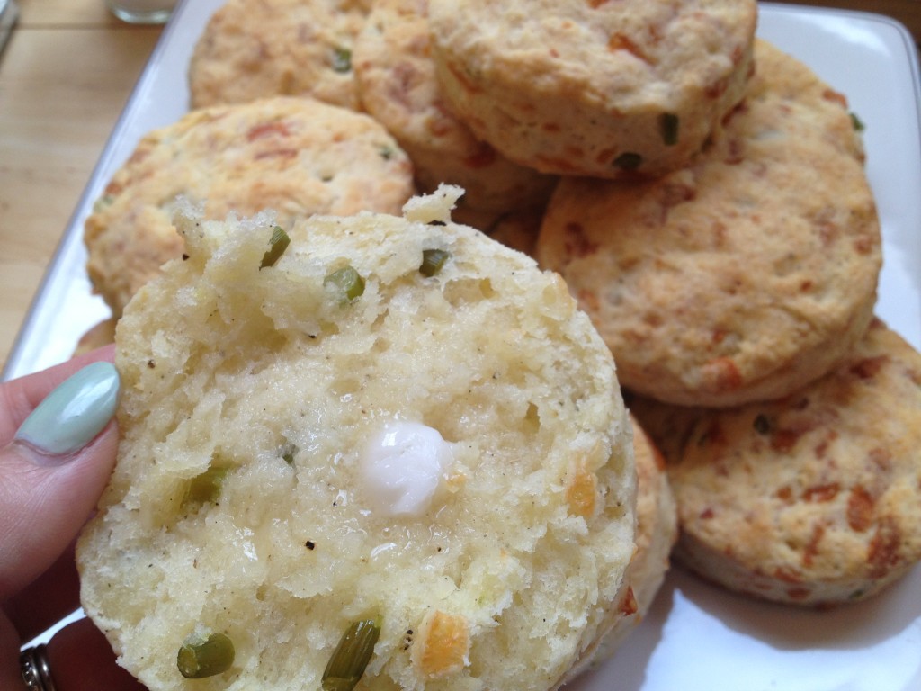 Well Dined | Garlic Scape and Gruyere Biscuits with Goat Butter