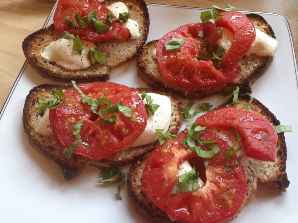 Well Dined | Broiled Tomato and Mozzarella Tartines