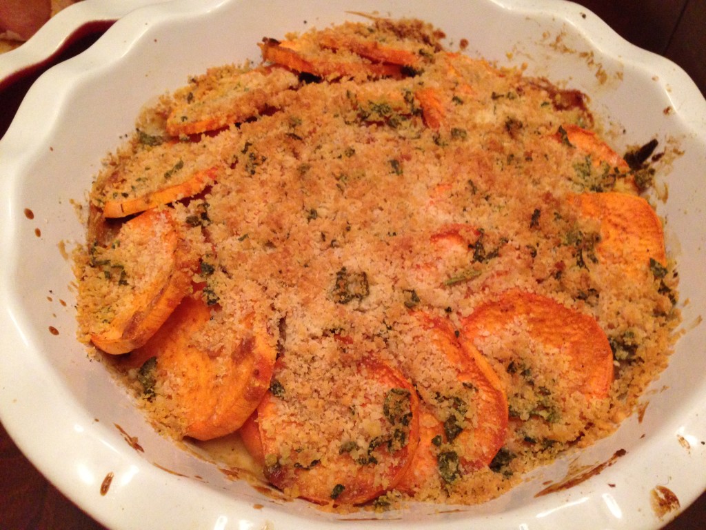 Well Dined | Sweet Potato and Caramelized Onion Gratin