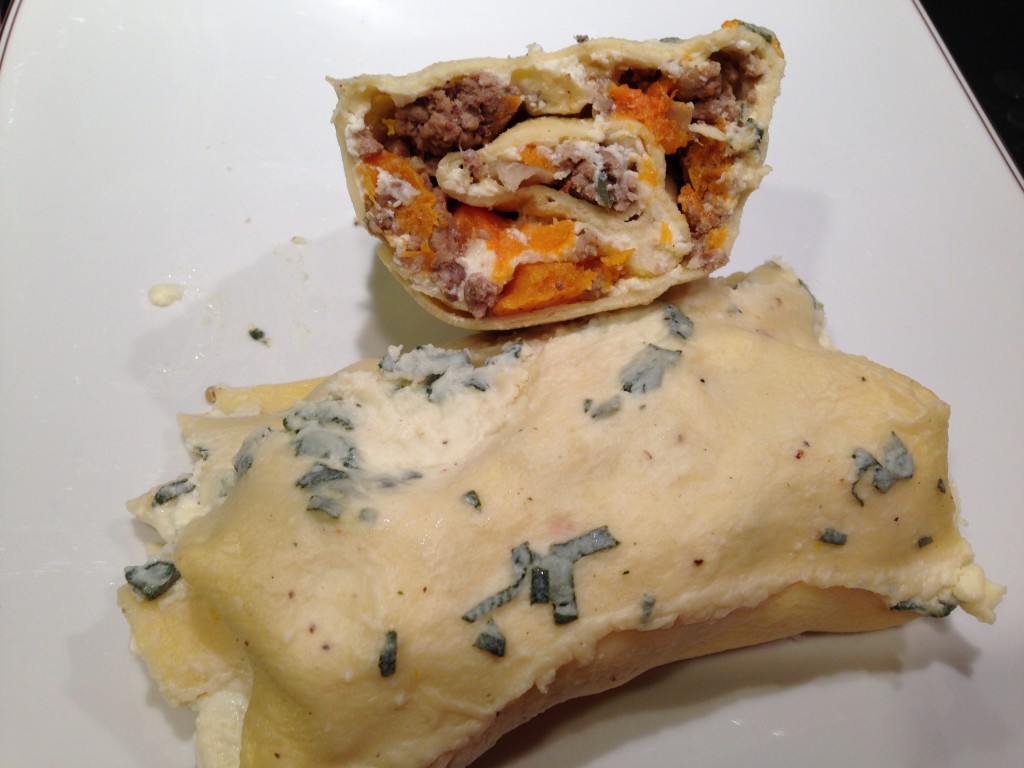 Well Dined | Butternut Squash, Apple, and Sausage Lasagna Rolls