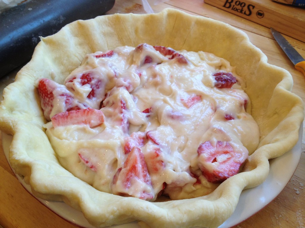 Well Dined | Strawberry Sour Cream Pie