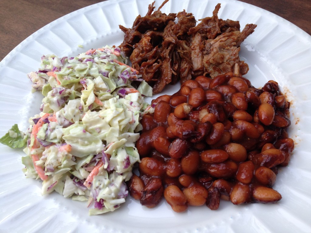 Well Dined | BBQ Pork with Coleslaw and Baked Beans