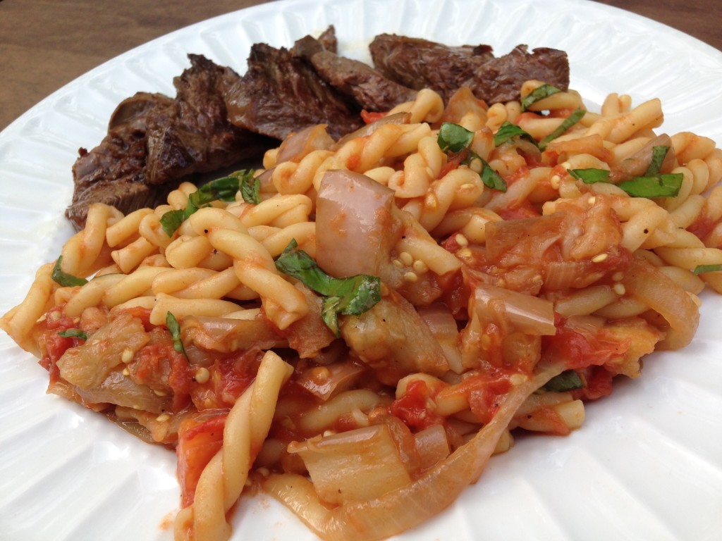 Well Dined | Farmer's Market Pasta with Roasted Eggplant, Tomato, and Basil