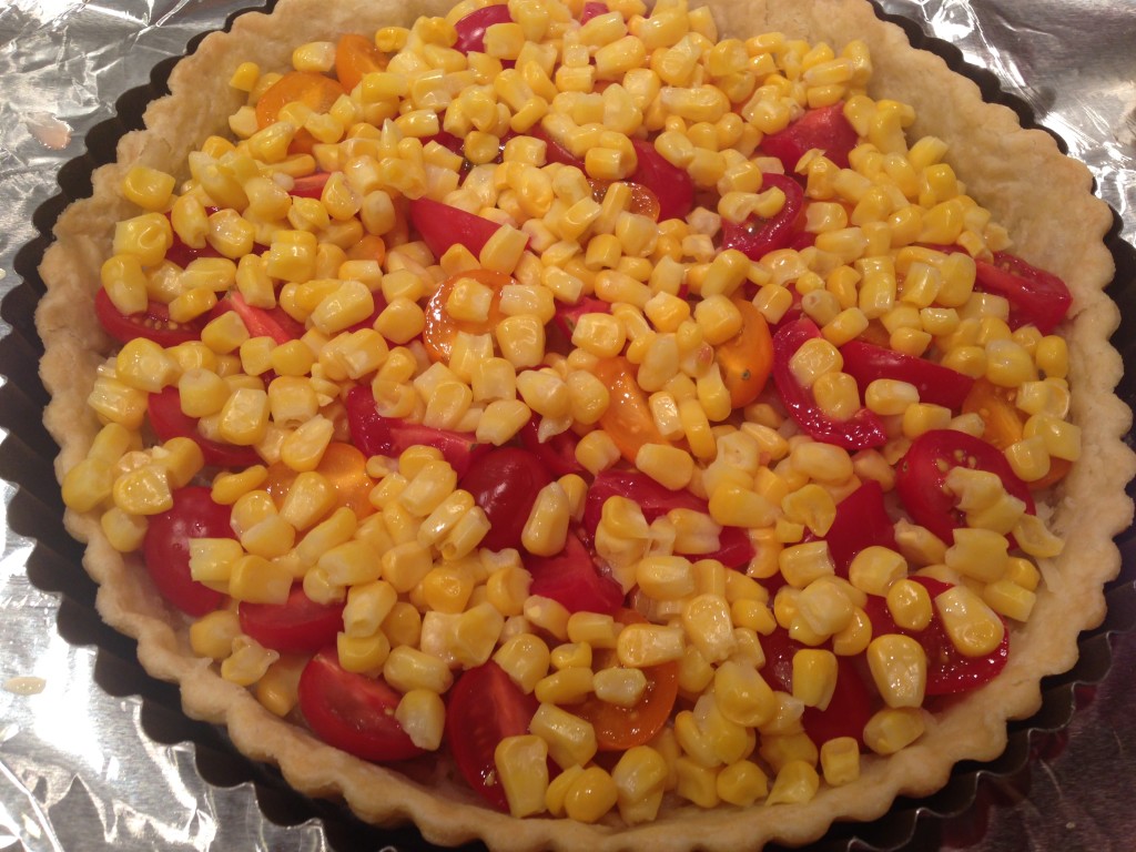 Well Dined | Tomato, Corn, and Cheddar Quiche