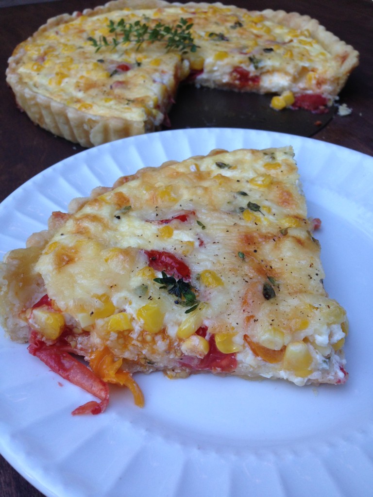 Well Dined | Tomato, Corn, and Cheddar Quiche