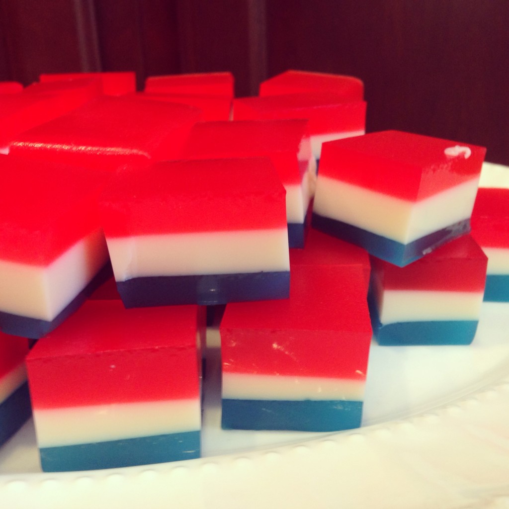 Well Dined | Red, White, and Blue Jell-O Shots