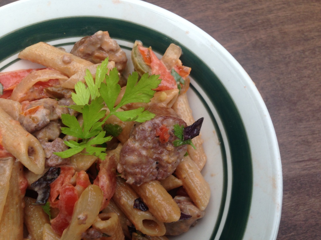 Well Dined | Pasta with Sausage and Peppers