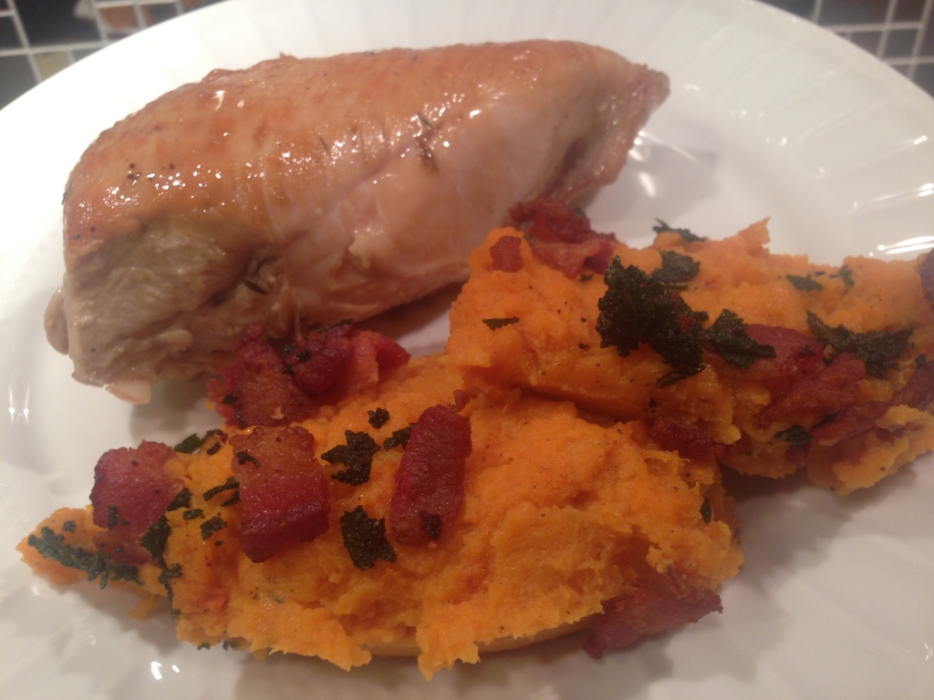 Well Dined | Bourbon Bacon Whipped Sweet Potatoes with Brown Butter and Sage