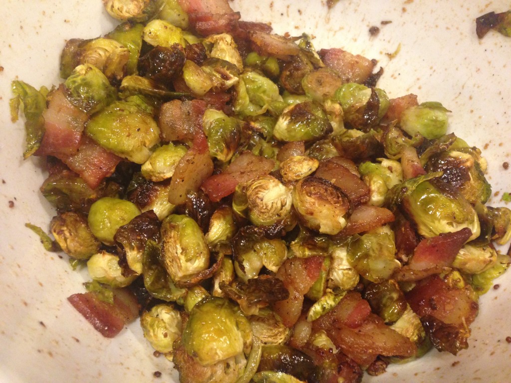 Well Dined | Balsamic Honey Mustard Roasted Brussels Sprouts with Bacon