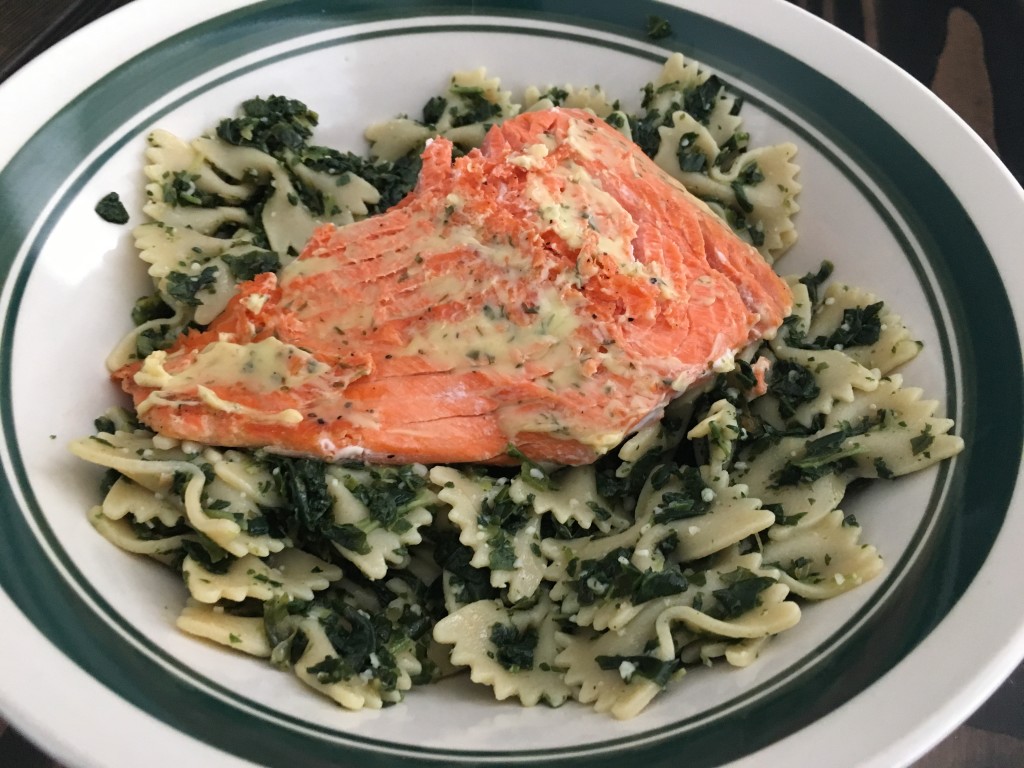 Well Dined | Seared Salmon with Lemon Herb Butter and Pasta