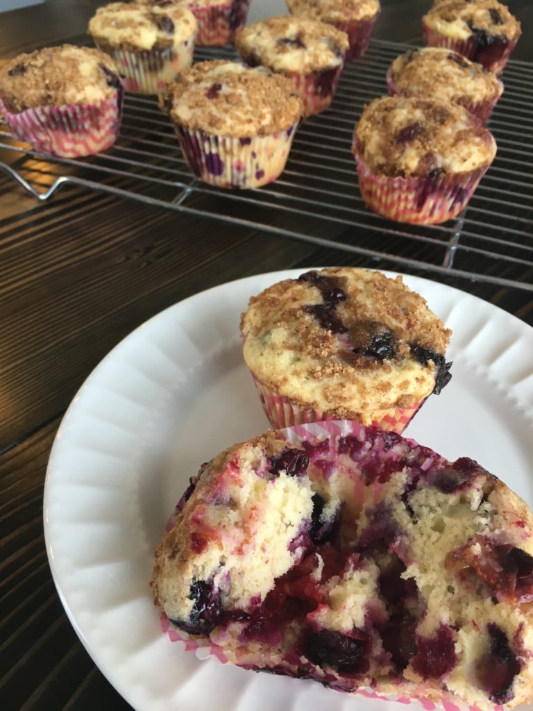 Well Dined | Blueberry Raspberry Streusel Muffins