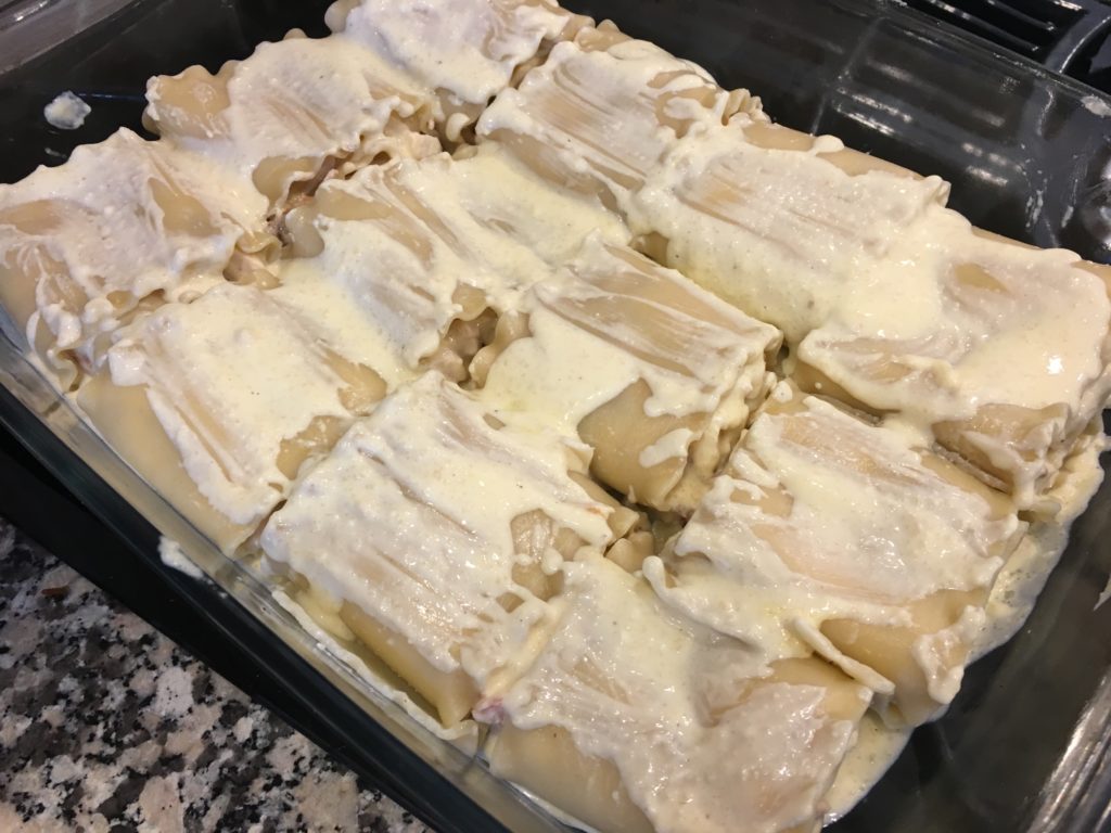 Well Dined | Chicken Bacon Alfredo Lasagna Roll-ups