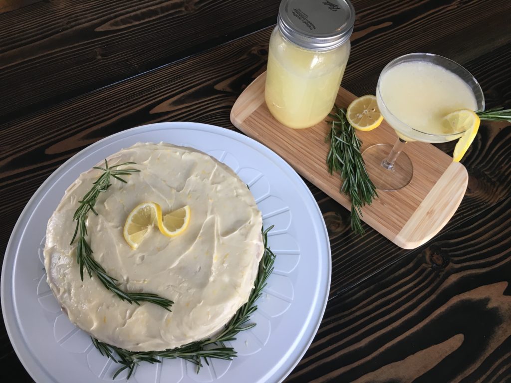 Well Dined | Lemon Rosemary Cake and Martini